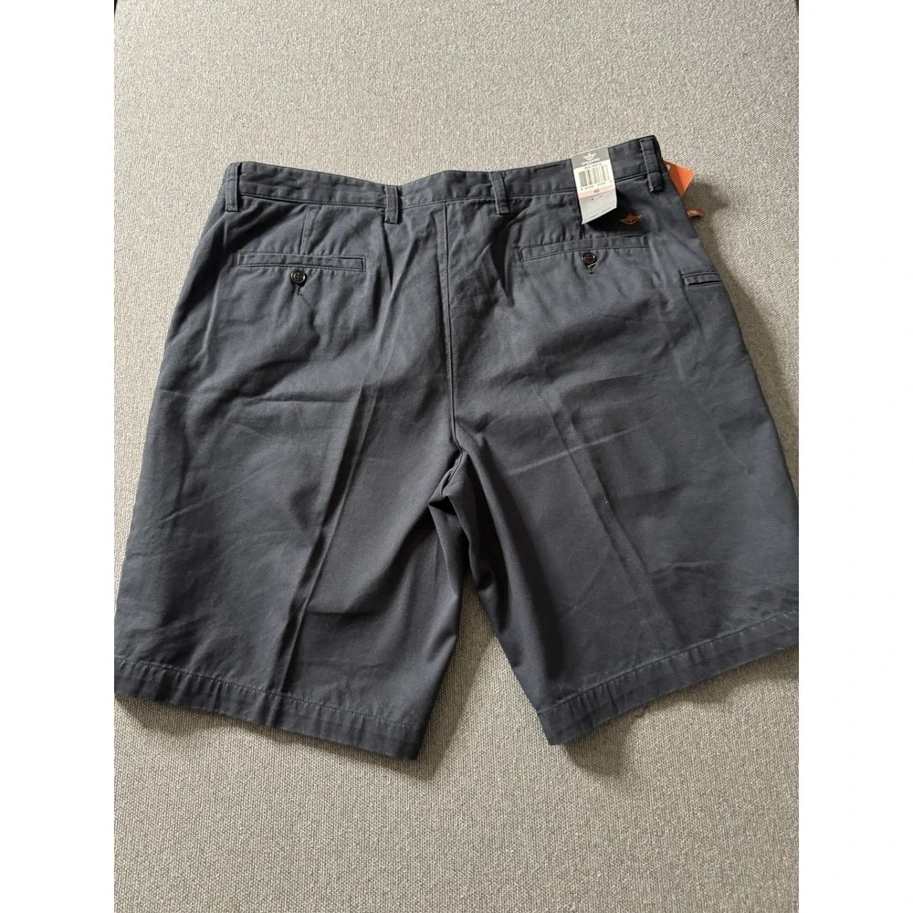 Dockers Classic Fit Men's Maritime Blue Shorts Flat Front Chino Cotton Size 40‎